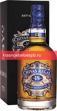 Виски Chivas Regal, 18 летней выдержки, в подарочной упаковке 0.7 л